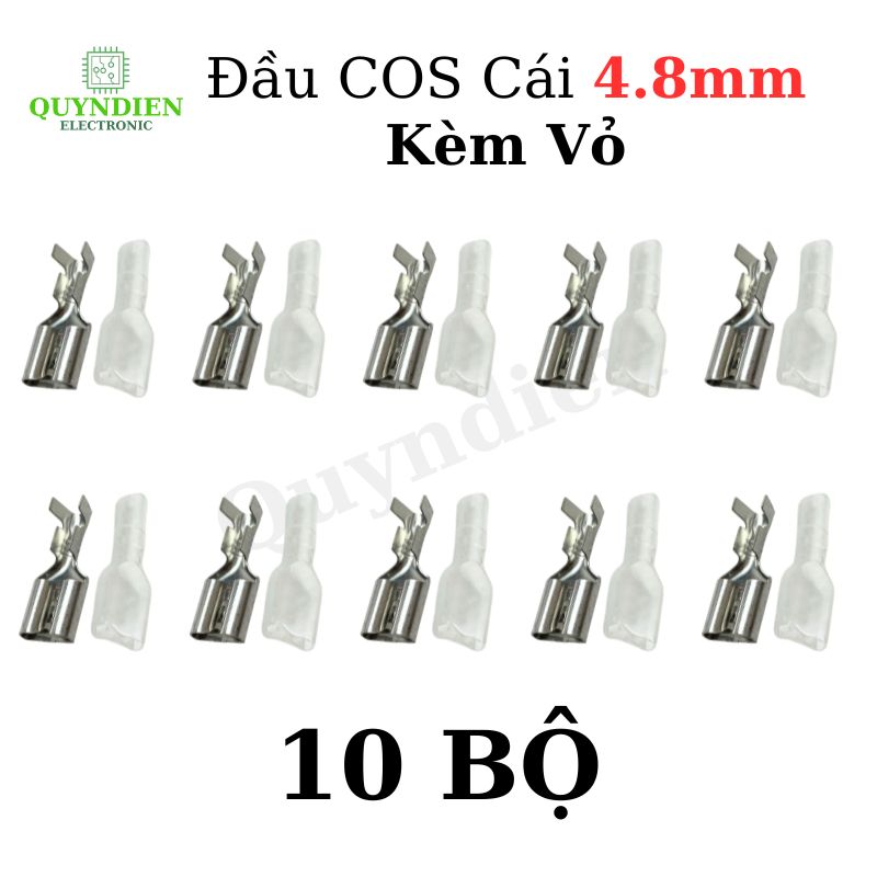 Đầu Cos Cái 4.8mm Kèm Vỏ Bọc - Túi 10 Bộ