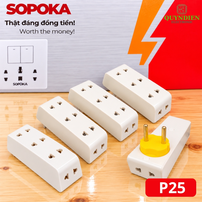 Phích Cắm Đầu Nối Chia Điện Cổ Xoay 5 Cửa SOPOKA