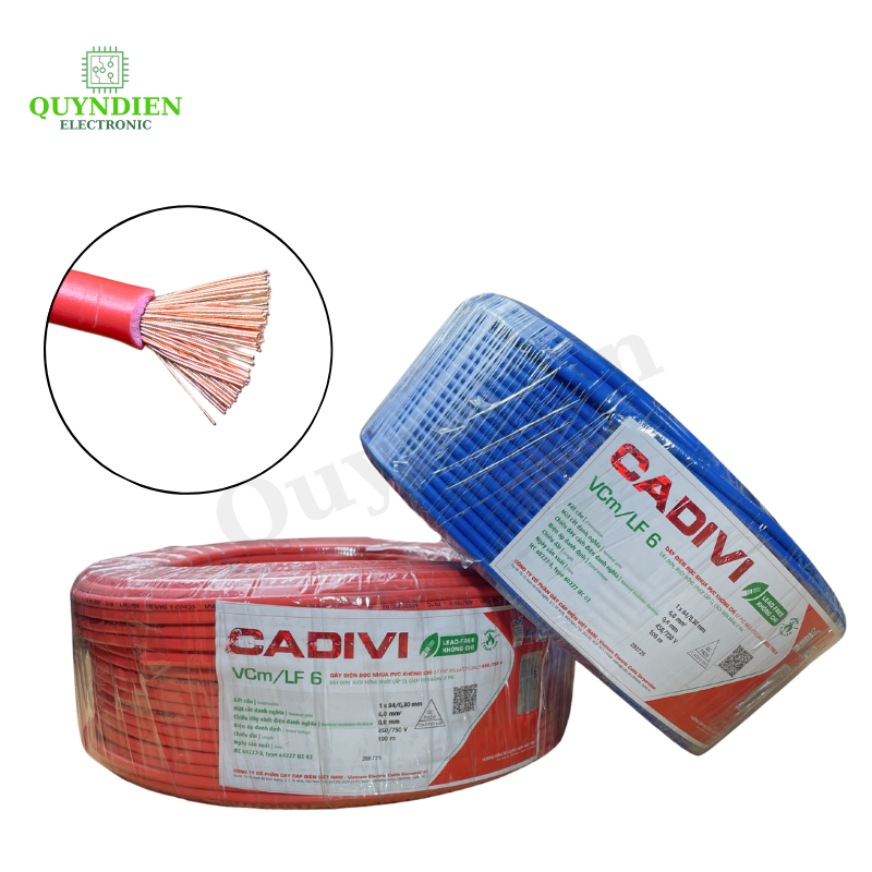 Dây điện đơn mềm Cadivi VCm/ LF6 600V Chịu Tải Cao Chịu Nhiệt Tốt