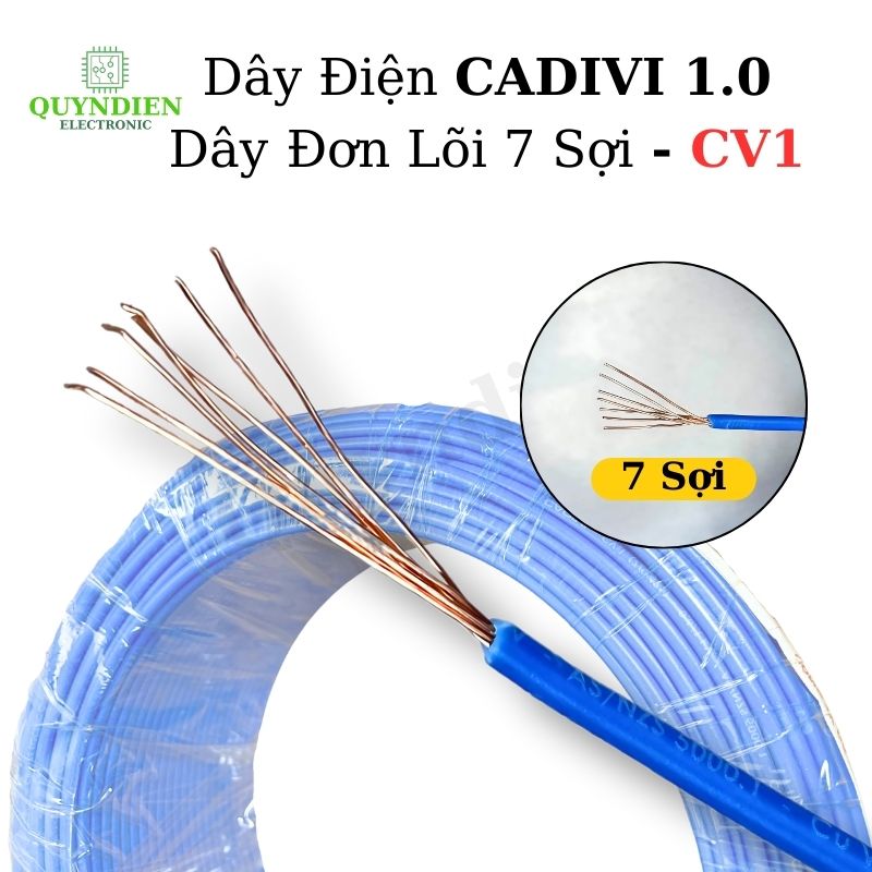Dây Điện Cadivi 1.0 – Dây Đơn Lõi 7 Sợi CV1 – Dây Cáp Điện, Dây Tiếp Địa, Dây Chống Sét ( CUỘN 100 MÉT)
