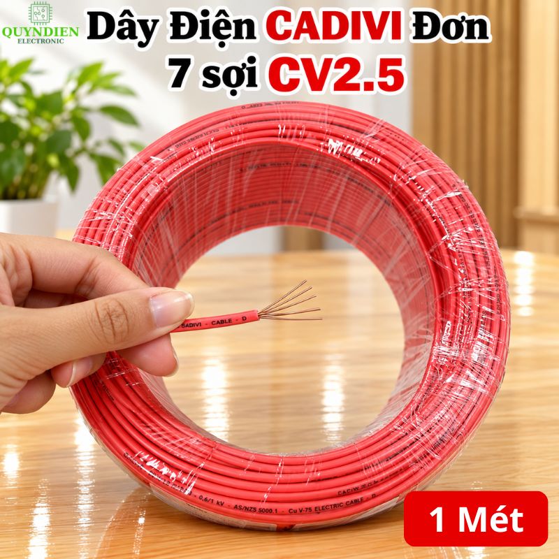 Dây điện CADIVI đơn Lõi 7 Sợi CV2.5