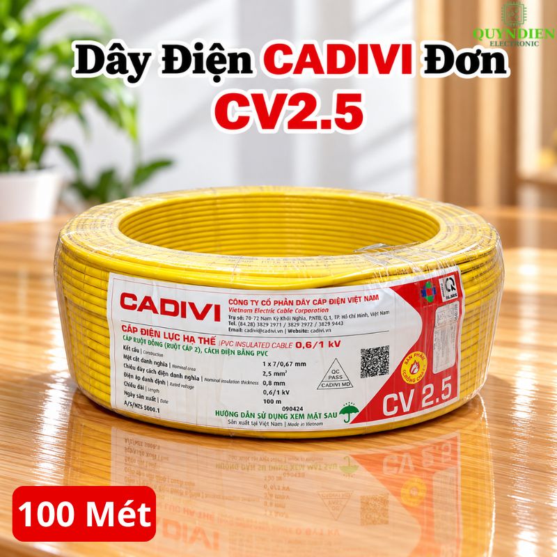 Dây điện CADIVI đơn Lõi 7 Sợi CV2.5