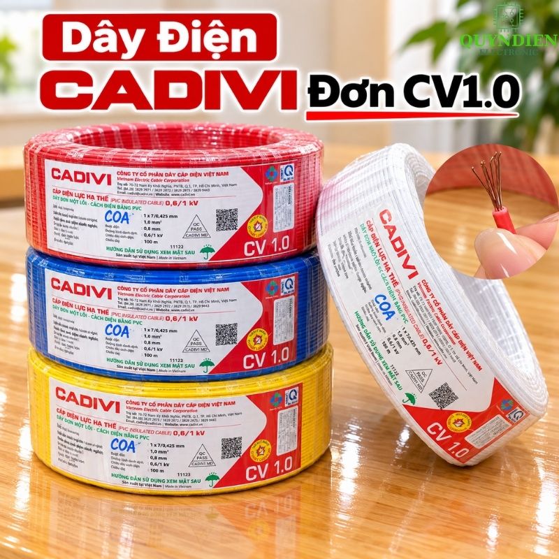 Dây điện CADIVI đơn 7 Sợi CV1.0