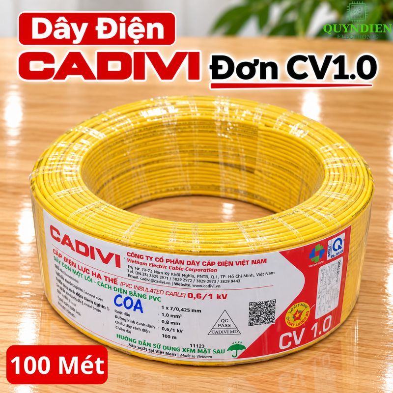 Dây điện CADIVI đơn 7 Sợi CV1.0