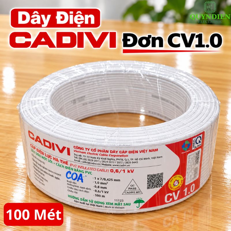 Dây điện CADIVI đơn 7 Sợi CV1.0