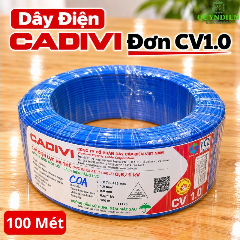 Dây điện CADIVI đơn 7 Sợi CV1.0