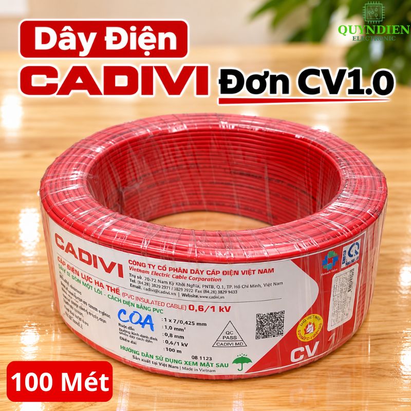 Dây điện CADIVI đơn 7 Sợi CV1.0