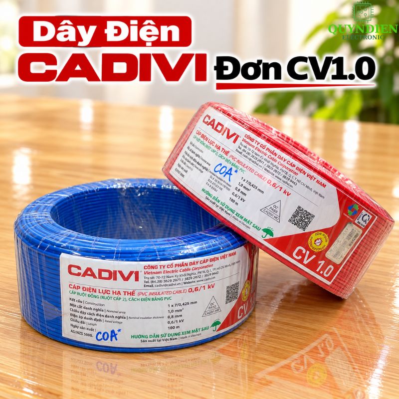 Dây điện CADIVI đơn 7 Sợi CV1.0
