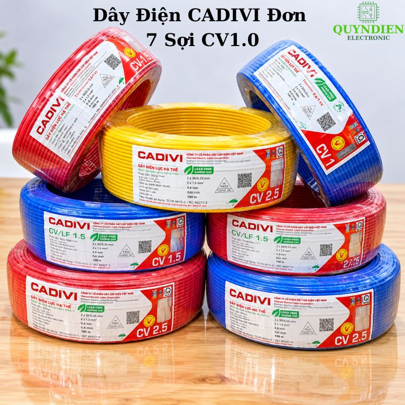 Dây điện CADIVI đơn 7 Sợi CV1.0