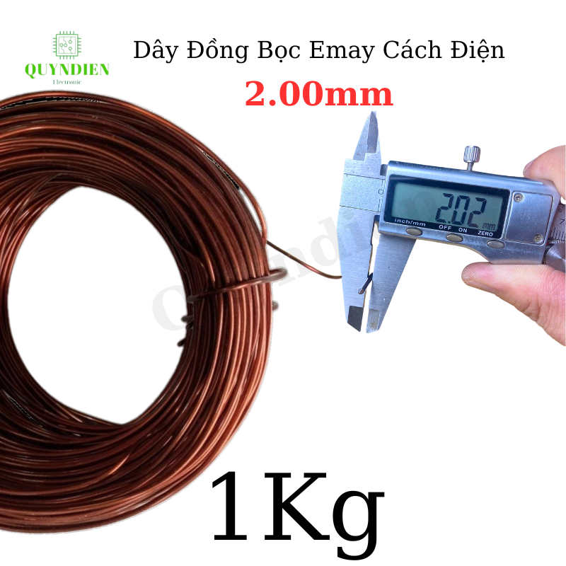Dây ĐỒNG bọc emay cách điện size 2.00mm - Cuộn 1Kg