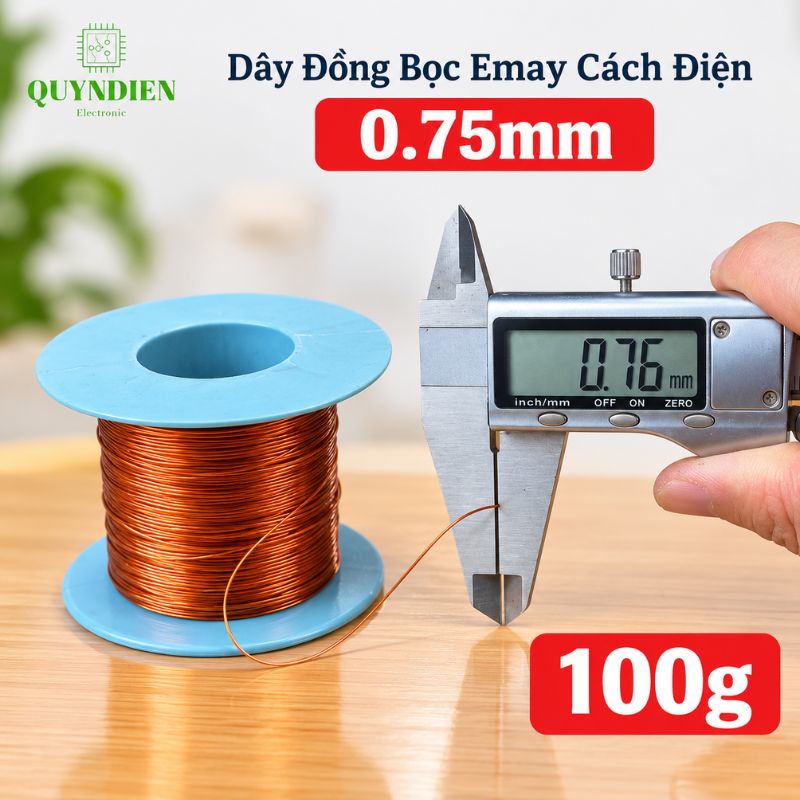 Dây Đồng Bọc Emay Cách Điện Size 0.75mm