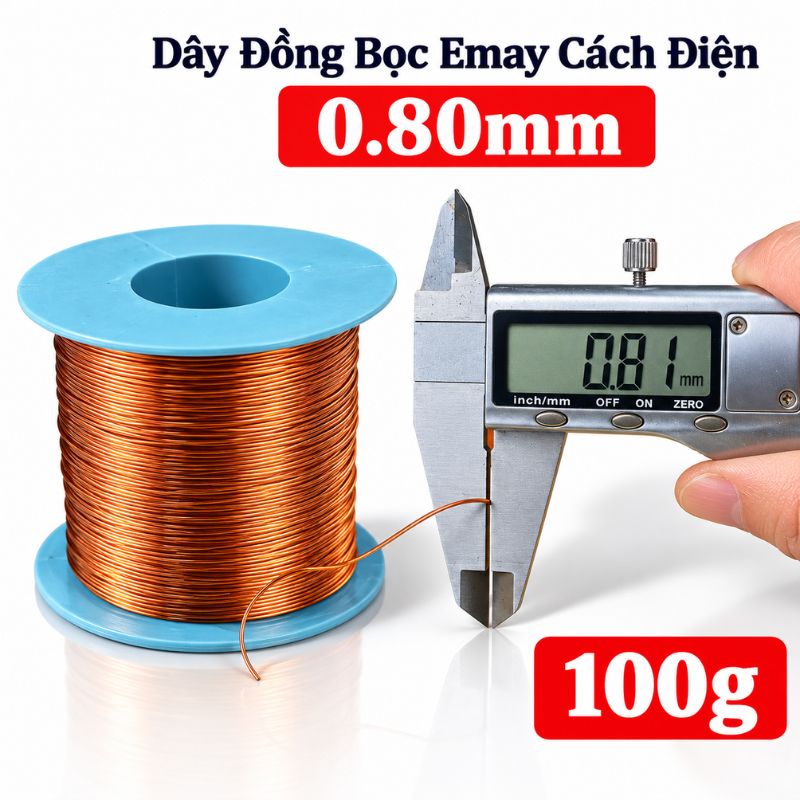 Dây Đồng Bọc Emay Cách Điện Size 0.80mm