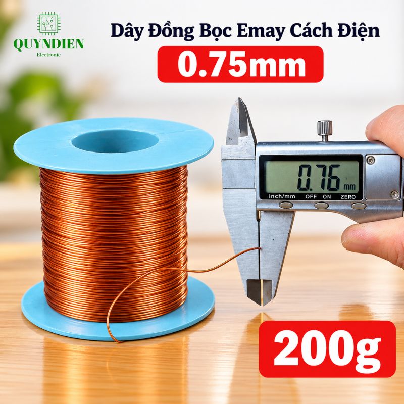 Dây Đồng Bọc Emay Cách Điện Size 0.75mm