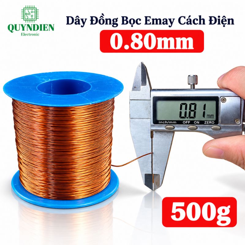 Dây Đồng Bọc Emay Cách Điện Size 0.80mm