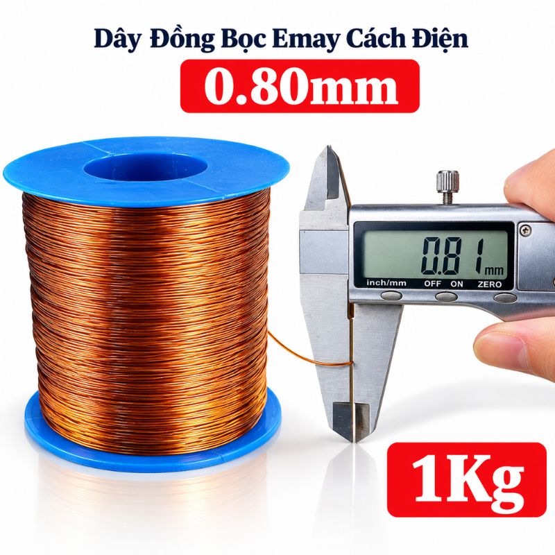 Dây Đồng Bọc Emay Cách Điện Size 0.80mm