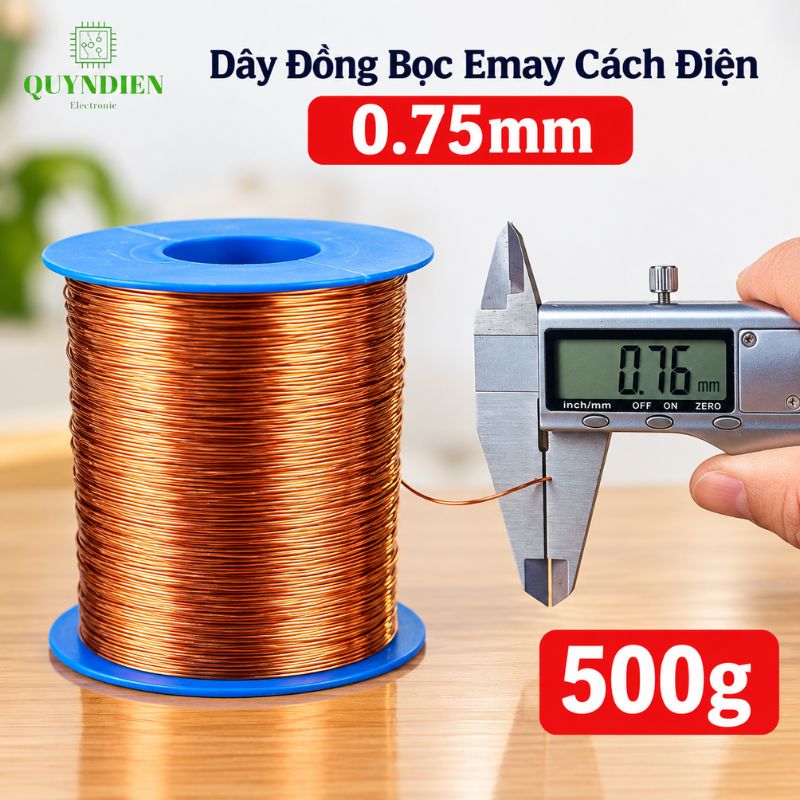 Dây Đồng Bọc Emay Cách Điện Size 0.75mm