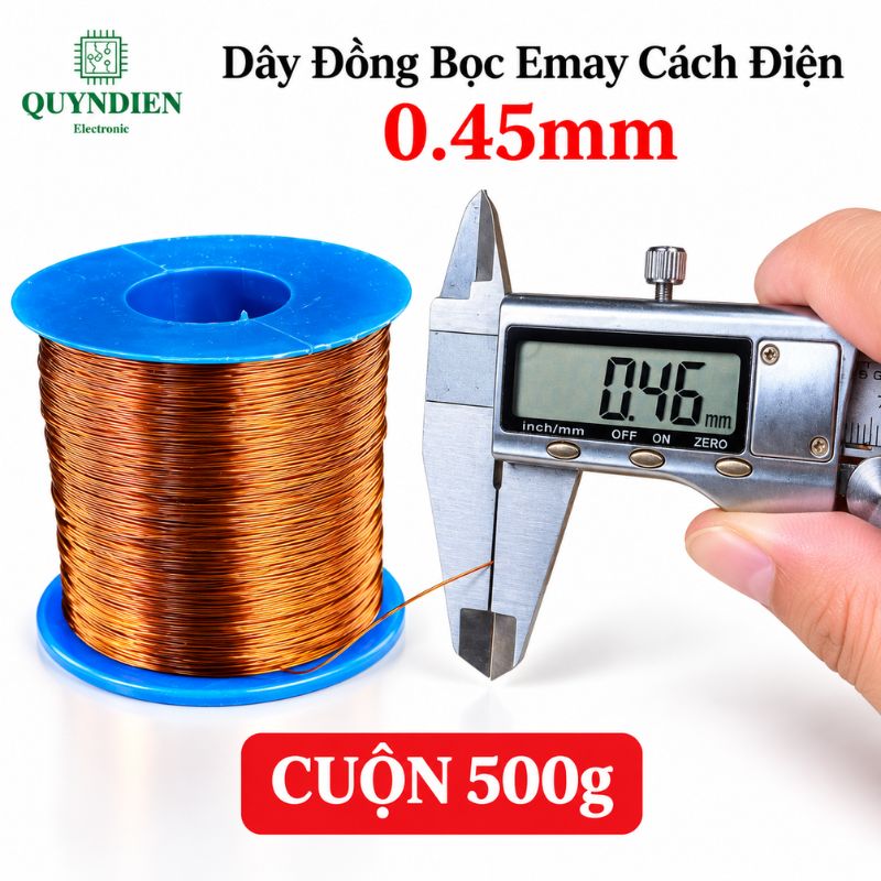 Dây Đồng Bọc Emay Cách Điện Size 0.45mm