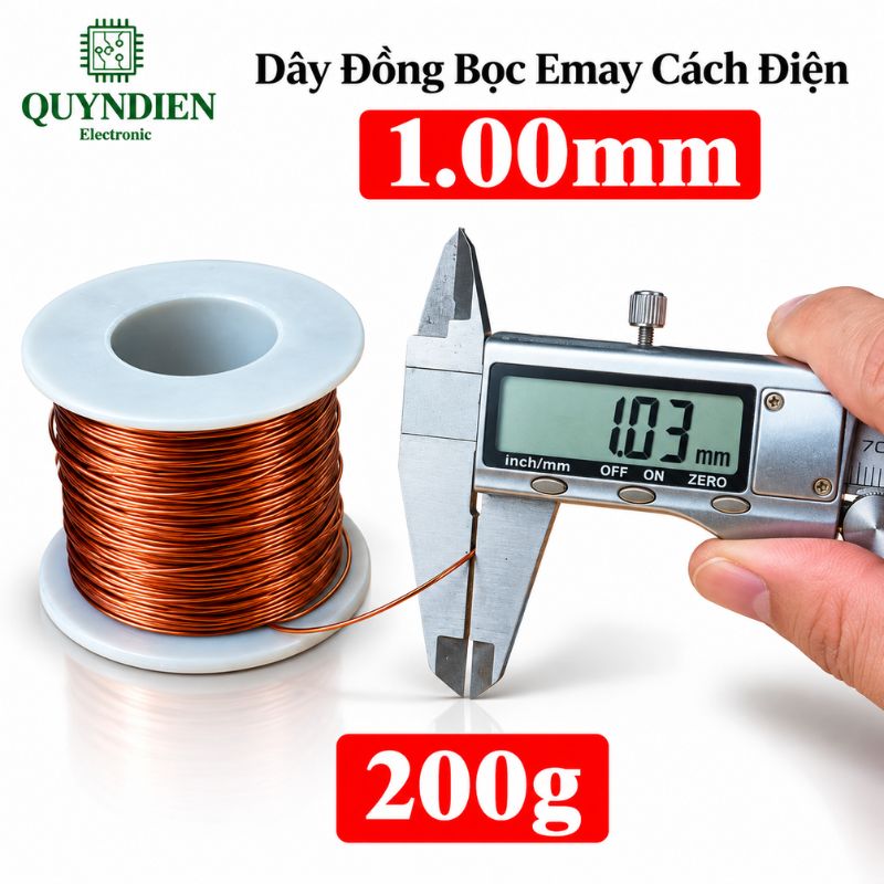Dây Đồng Bọc Emay Cách Điện Size 1.00mm