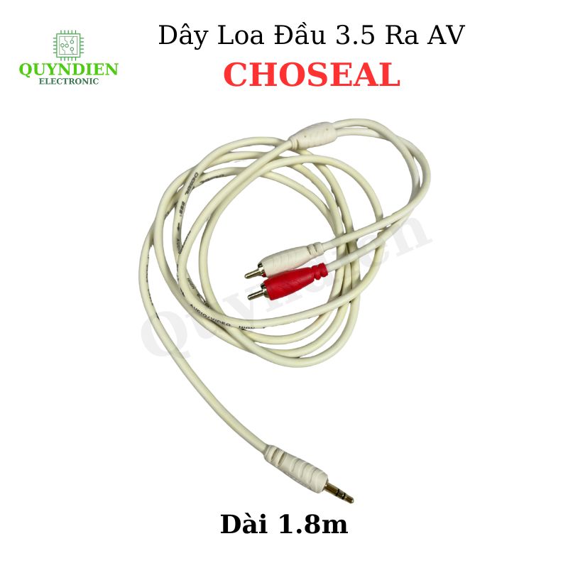 Dây Loa 1 Đầu 3.5 Ra 2 AV Loại Xịn Chống Nhiễu CHOSEALAQ5215 Dài 1.8m