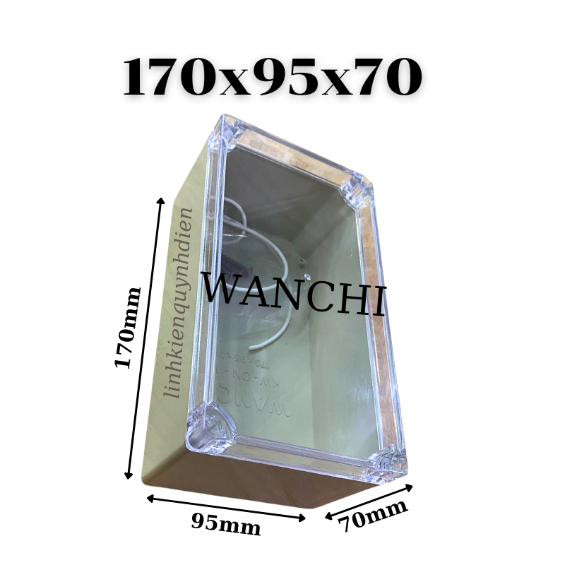Hộp Nhựa Điện Tử 170x95x70mm – Màu Trắng, Nắp Trong Suốt WANCHI