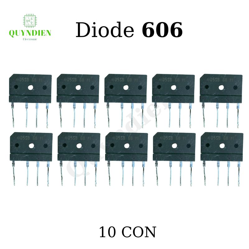 Diode Cầu Dẹp 606 - 10A 1000V ̣hàng tháo máy