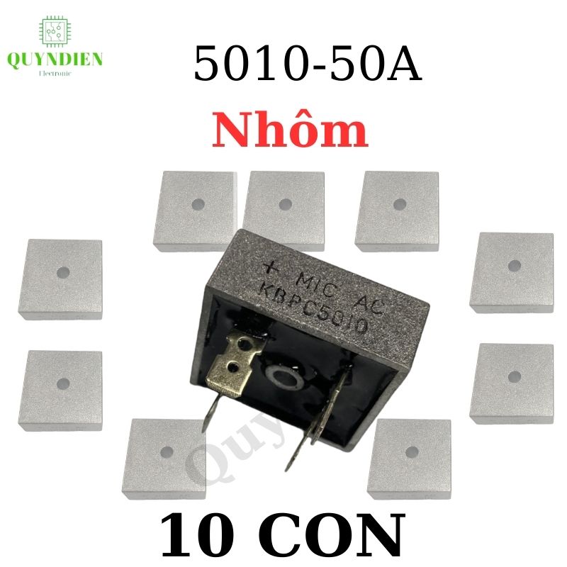 Diode Cầu Nhôm KBPC5010 50A 1000V diot cầu chỉnh lưu 4 chân