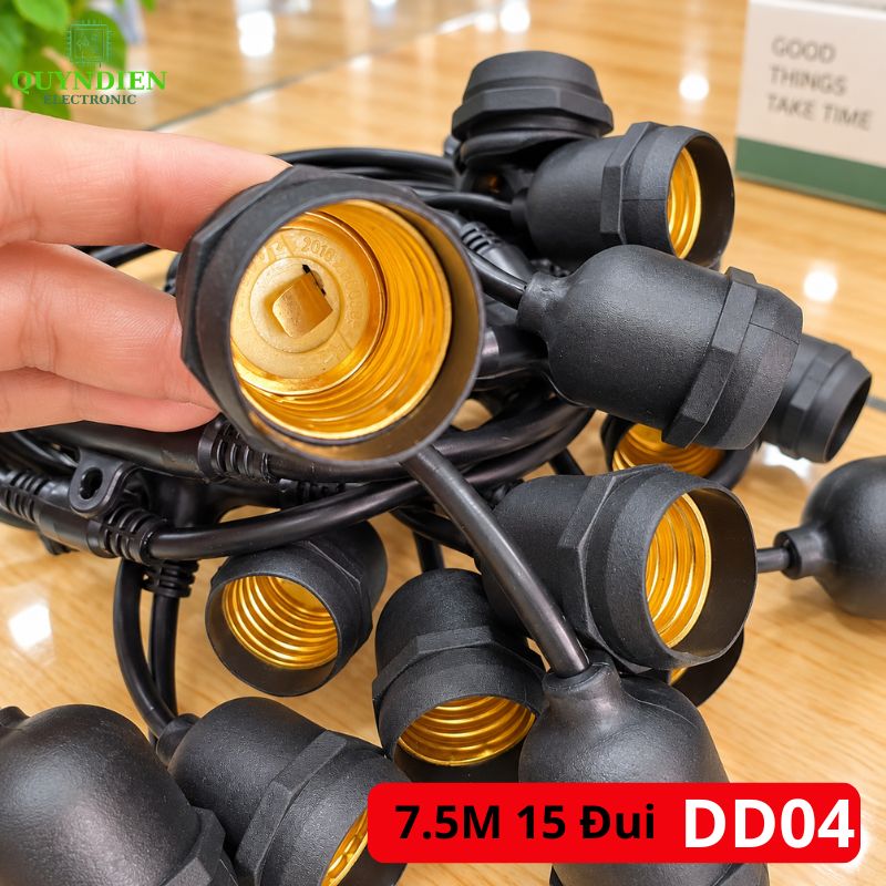 Dây Treo Đui Đèn Trang Trí Đúc Liền Dây Kín Nước E27 SOPOKA