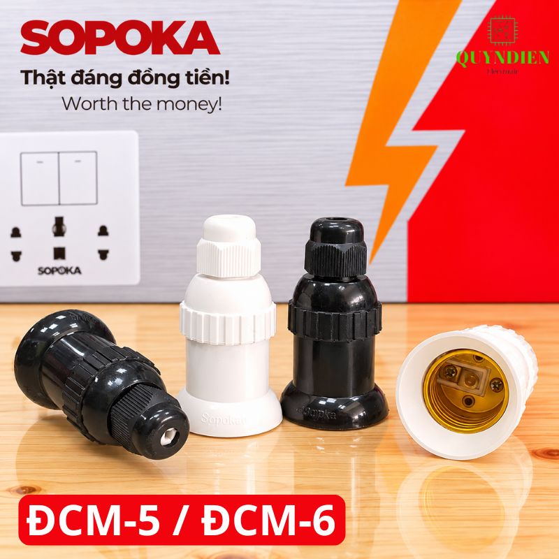 Đuôi đèn chịu mưa ngoài trời ren Xoán E27 SOPOKA