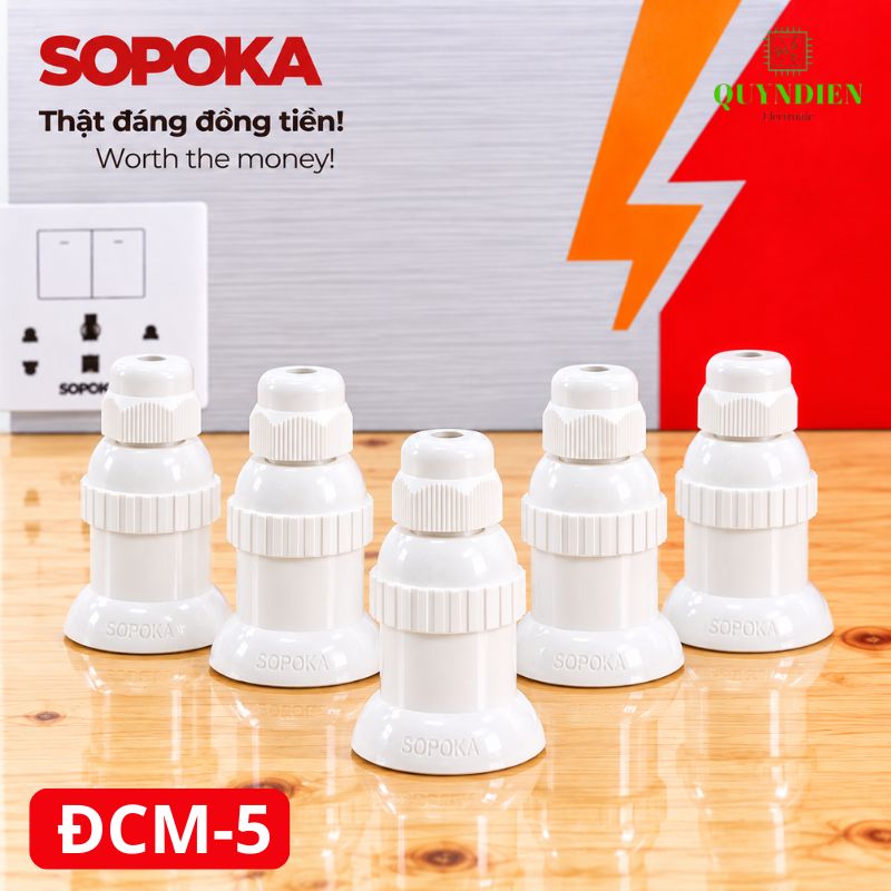 Đuôi đèn chịu mưa ngoài trời ren Xoán E27 SOPOKA