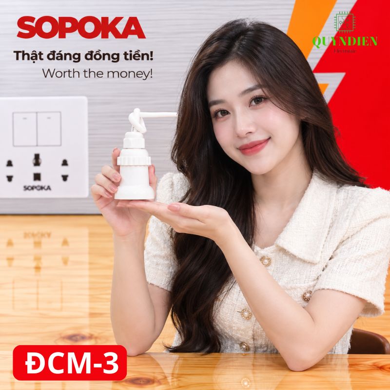 Đuôi đèn chịu mưa ngoài trời ren Xoán E27 SOPOKA