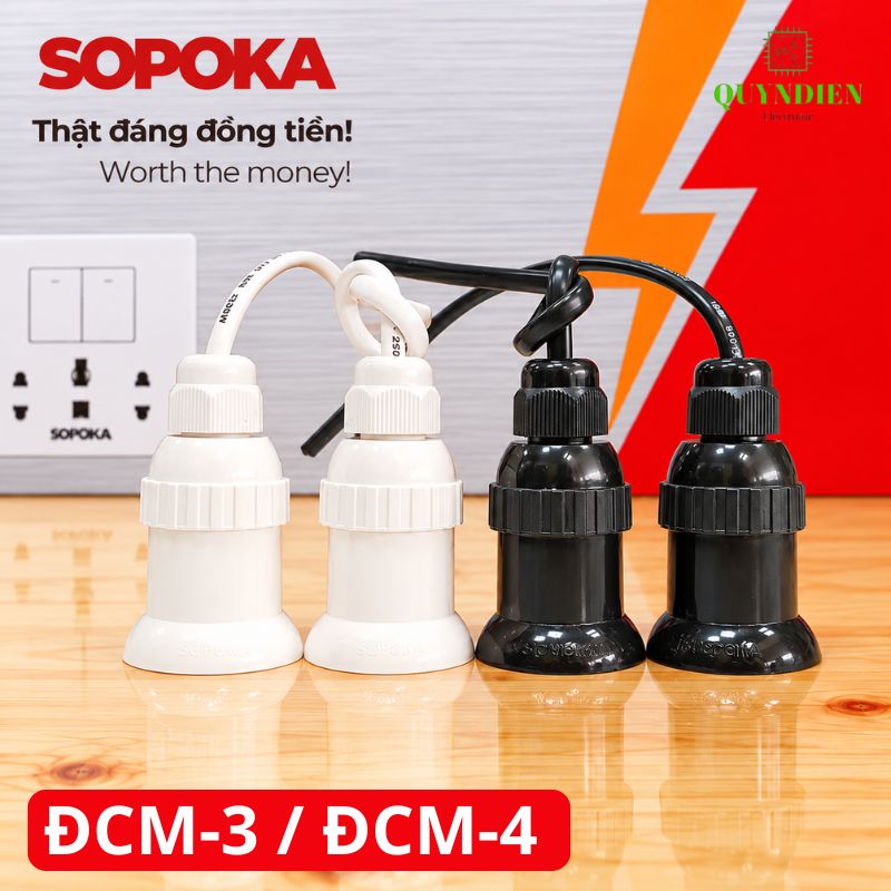 Đuôi đèn chịu mưa ngoài trời ren Xoán E27 SOPOKA