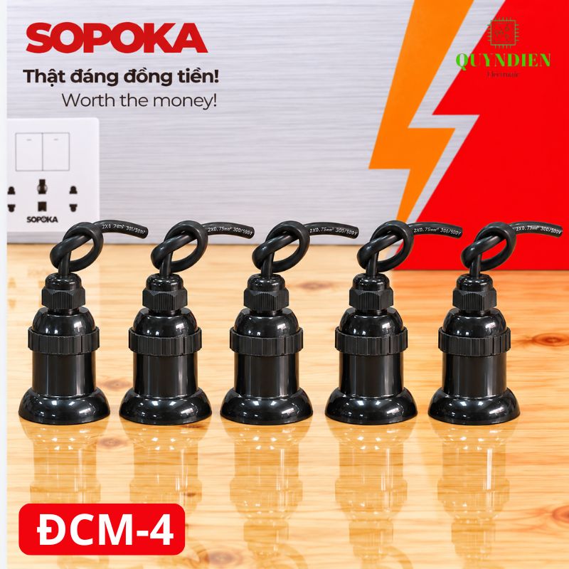 Đuôi đèn chịu mưa ngoài trời ren Xoán E27 SOPOKA