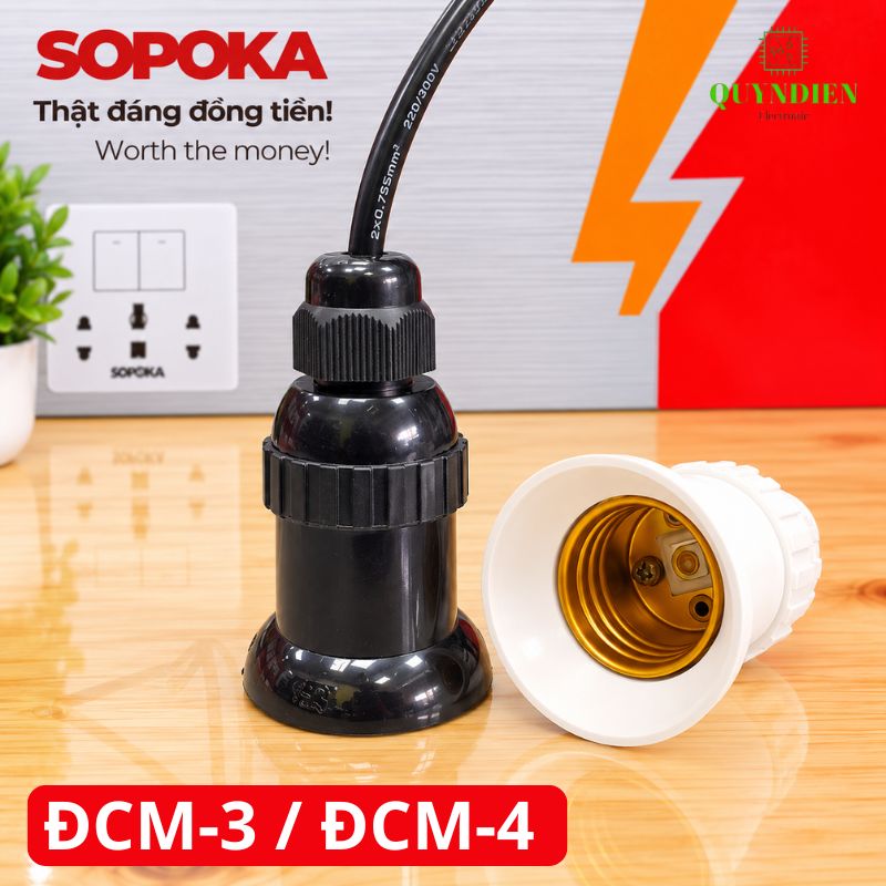 Đuôi đèn chịu mưa ngoài trời ren Xoán E27 SOPOKA