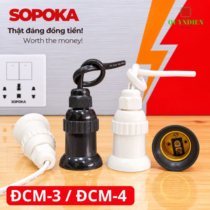 Đuôi đèn chịu mưa ngoài trời ren Xoán E27 SOPOKA