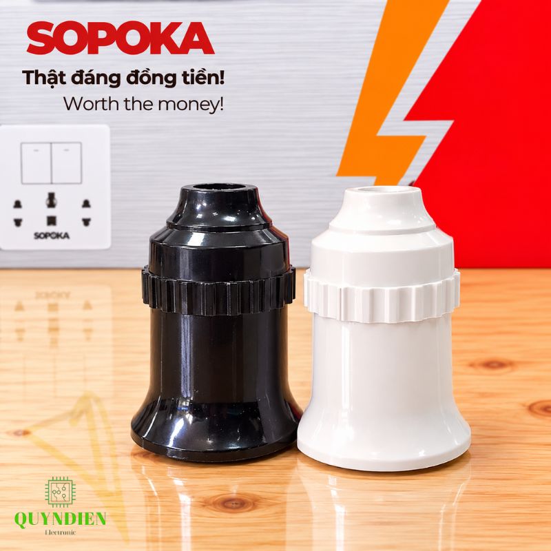 Đuôi bóng đèn ren vặn xoáy E27 loe trong nhà SOPOKA