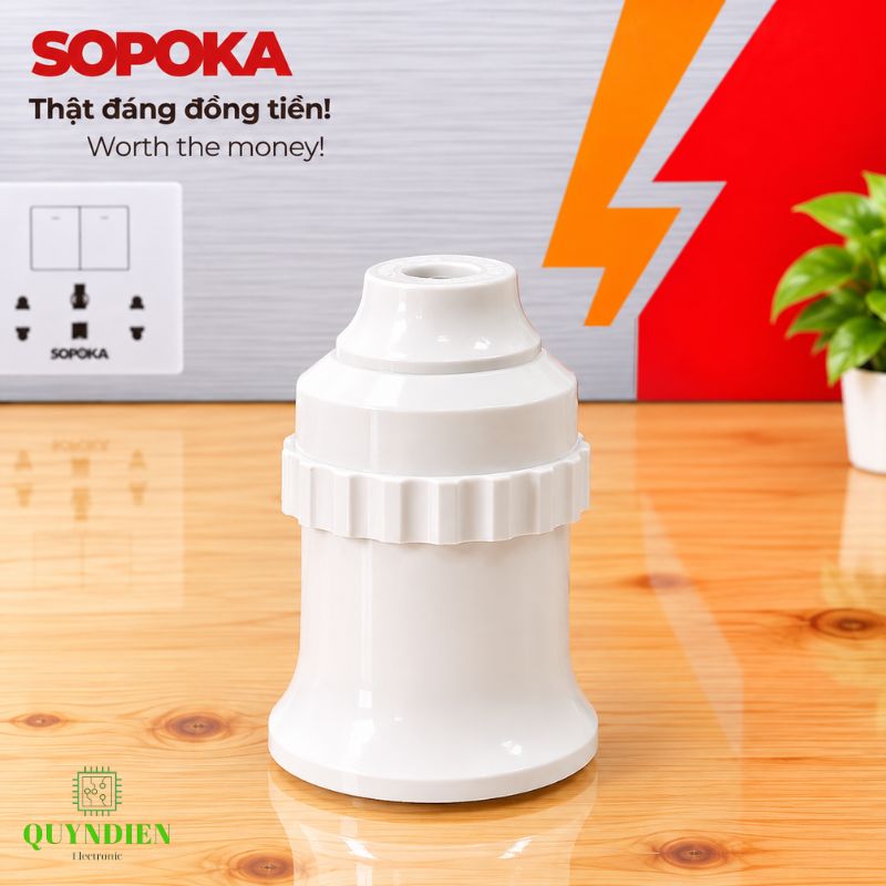 Đuôi bóng đèn ren vặn xoáy E27 loe trong nhà SOPOKA