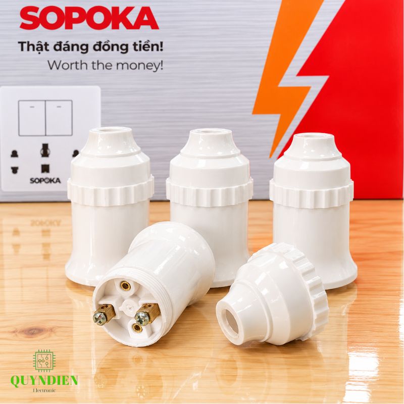 Đuôi bóng đèn ren vặn xoáy E27 loe trong nhà SOPOKA