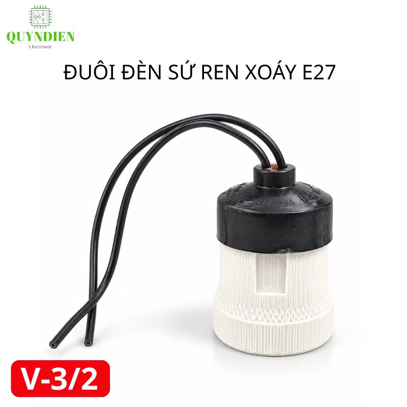 Đuôi Đèn Sứ Ren Vặn Xoáy E27 Chịu Nhiệt Cao SOPOKA