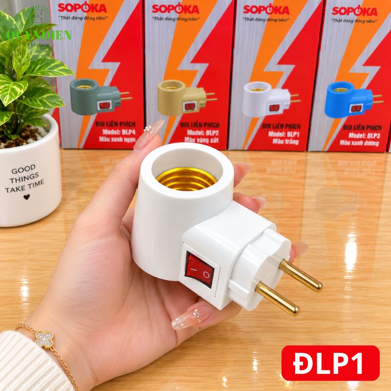 Đuôi Đèn Thẳng Lắp Trần Ren Vặn Xoáy E27 ĐT5A SOPOKA