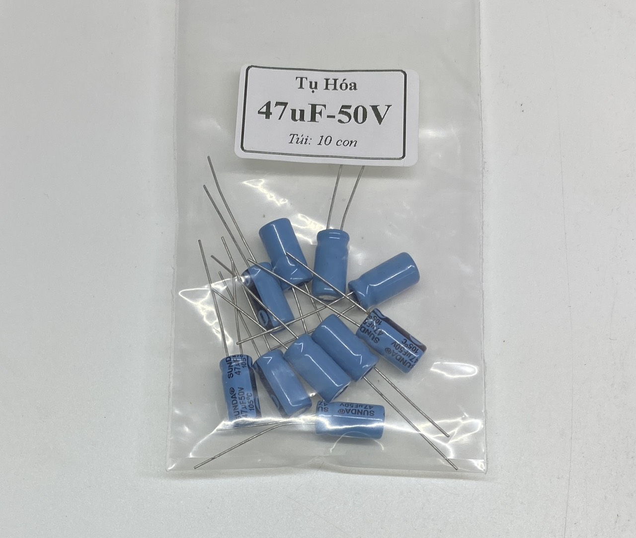Tụ hóa 50v-1uf 2.2uf 4.7uf 10uf 47uf