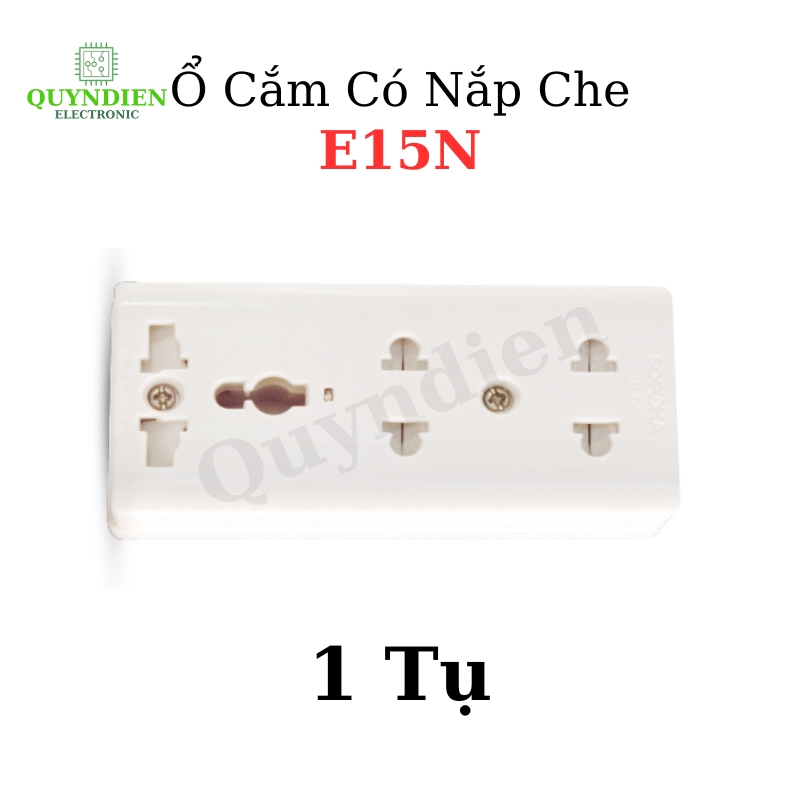 Ổ Cắm 3 Cửa Có Nắp Che An Toàn E15N Chịu Nhiệt Chống Cháy