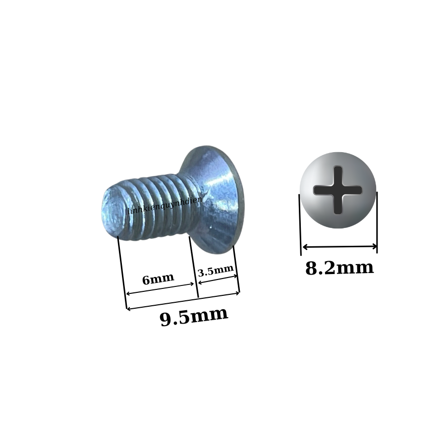 Ốc vít M5 dài 1cm đầu col ren mịn (Túi 100 con=137g)