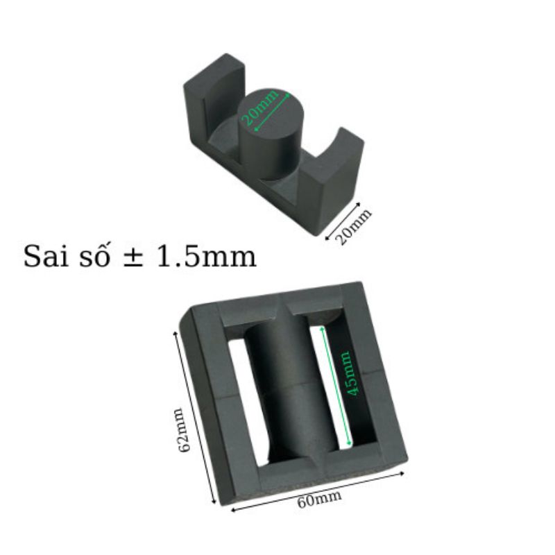 Lõi Biến áp xung EC60 Tròn Nằm (13+13)