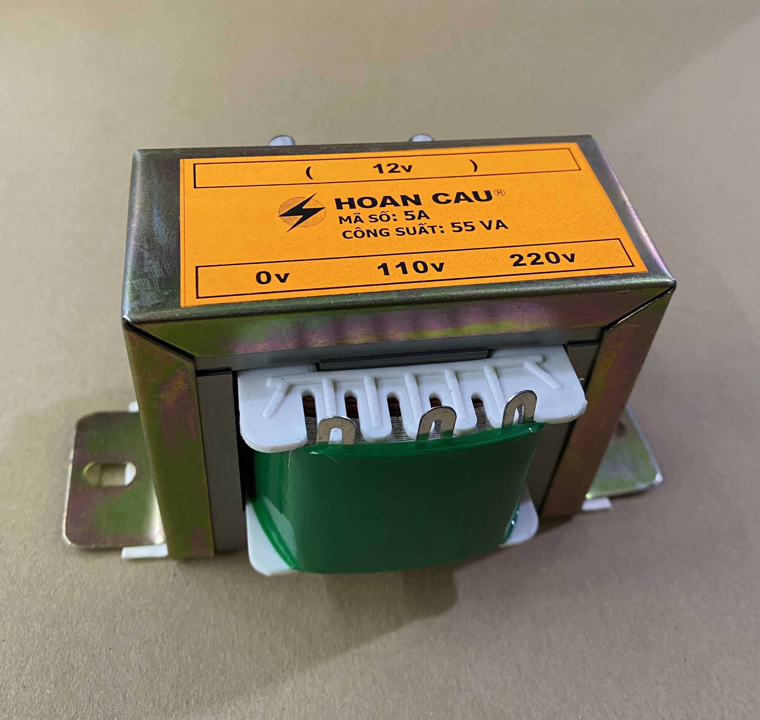 Biến áp 12V 5A dây đồng siêu bền (Hoàn Cầu)