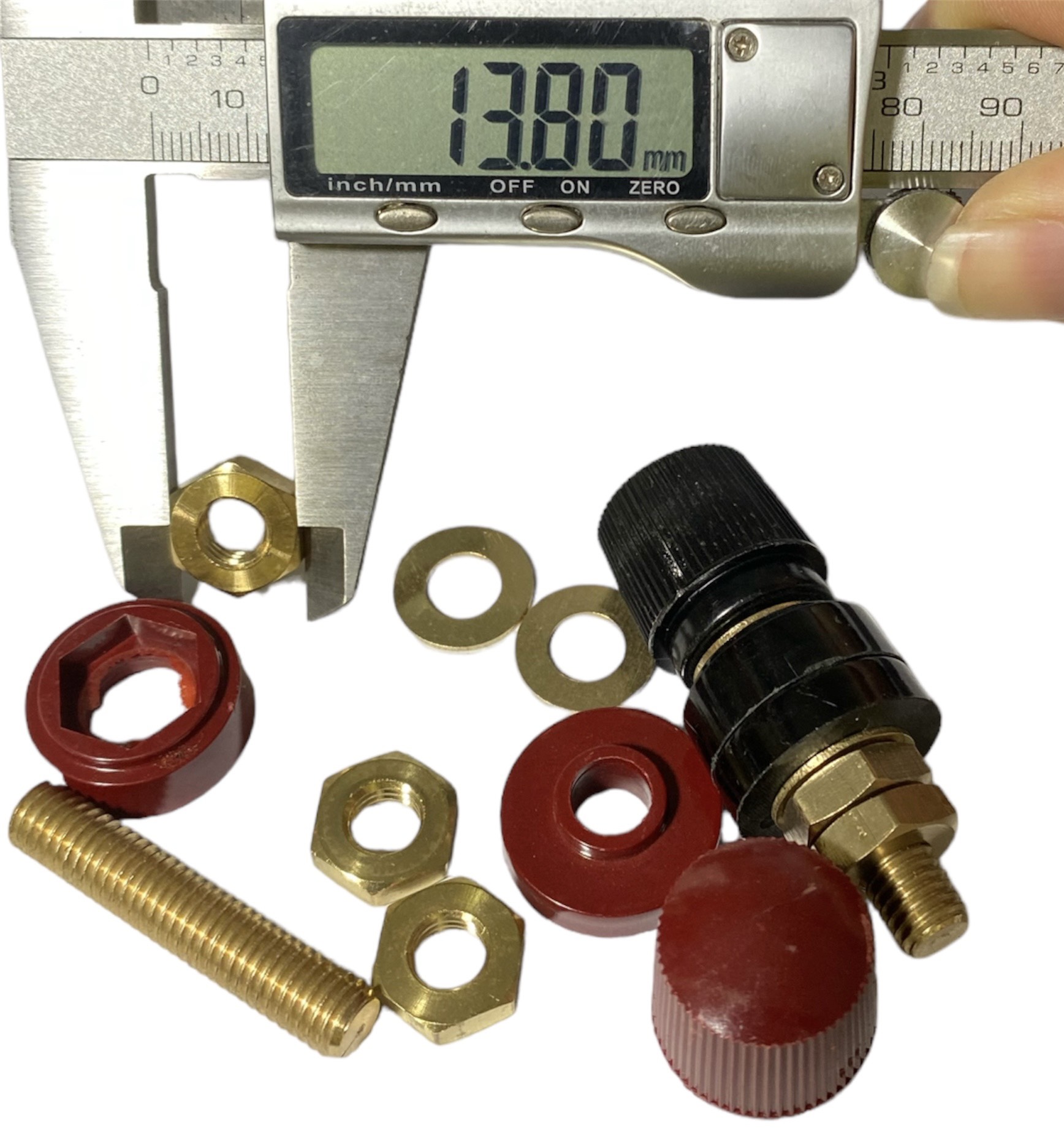 Cặp Jack loa JS555 Cọc Đồng NẮP NHỰA Đỏ Đen trục 8mm