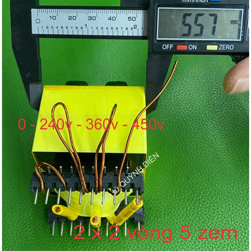 Biến áp xung quấn mới E5540 VUÔNG nằm