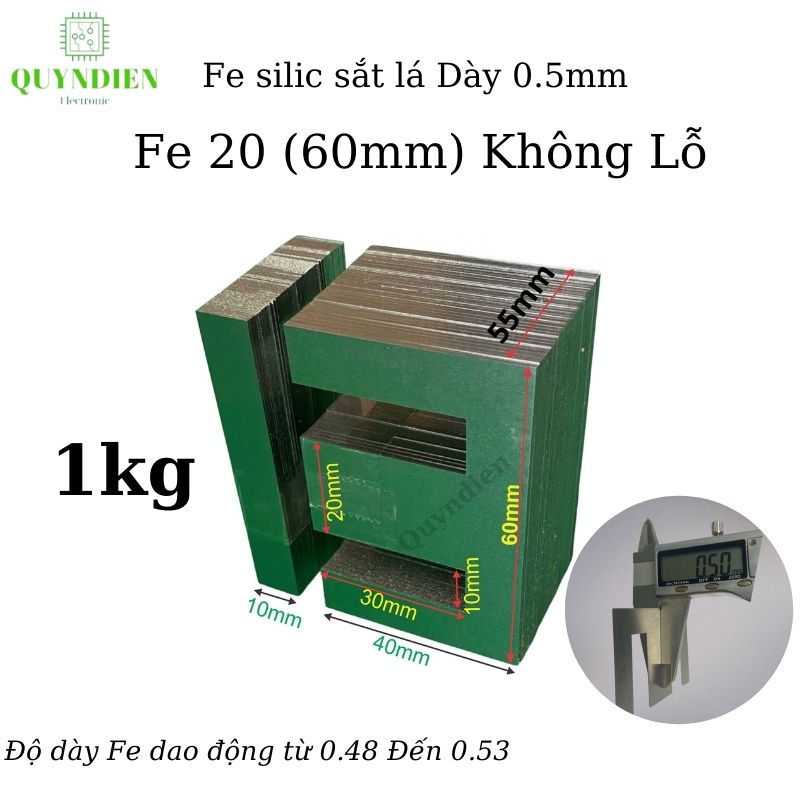 Fe silic EI lá dầy 0.5mm  [ 1kg ]