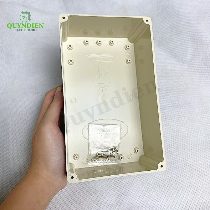 Hộp nhựa ABS điện tử 200x120x80mm màu Trắng nắp Trong Vy Anh