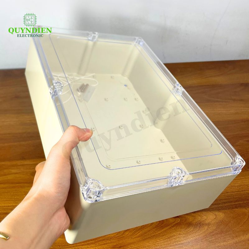 Hộp Nhựa ABS Chống nước WANCHI 380x260x120mm Màu Trắng Nắp Trong
