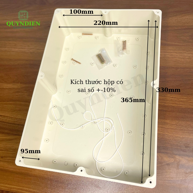 Hộp Nhựa ABS WANCHI 380x260x120mm Màu Trắng Nắp Trong